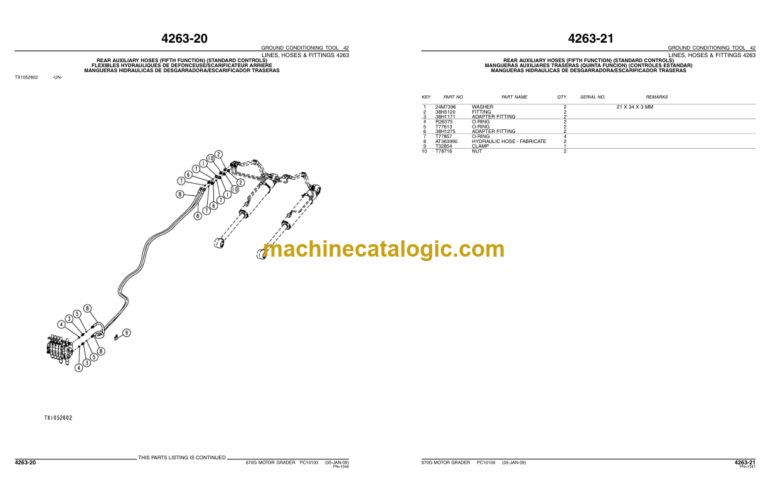 John Deere 670G 670GP MOTOR GRADER Parts Catalog