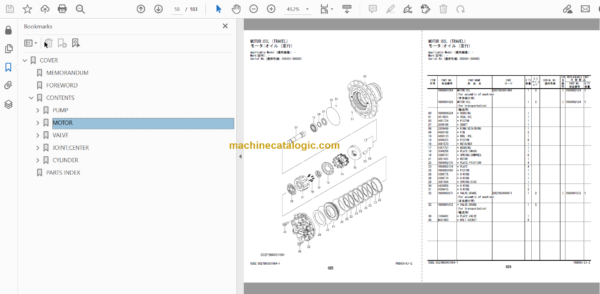 Hitachi ZX180LC-7 ZX180LCN-7 Hydraulic Excavator Parts Catalog & Equipment Components Parts Catalog