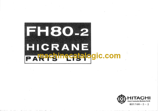 Hitachi FH80-2 Parts Catalog