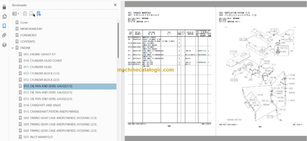 Hitachi ZX180W Wheeled Excavator Parts Catalog & Engine and Equipment Components Parts Catalog