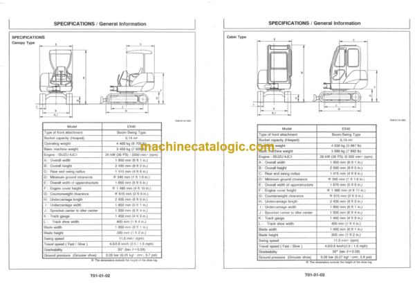 Hitachi EX45 Excavator Service Manual