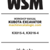 Kubota KX015-4 KX016-4 Excavator Workshop Manual