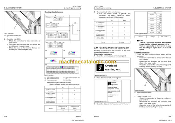 Kubota KX085-5 Excavator Workshop Manual