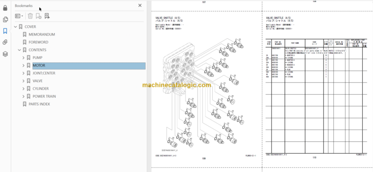 Hitachi ZX180W-7 Wheeled Excavator Parts Catalog & Engine and Equipment Components Parts Catalog