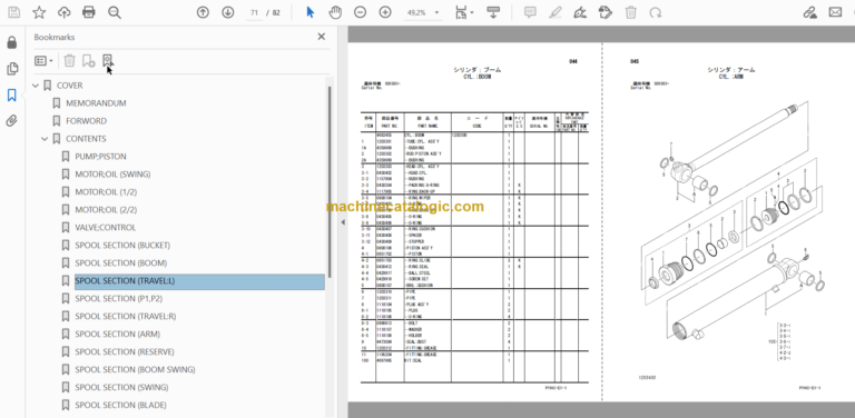 Hitachi ZX14-3 Parts Catalog & Equipment Components Parts Catalog