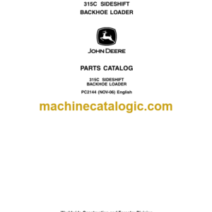 John Deere 315C SIDESHIFT BACKHOE LOADER Parts Catalog