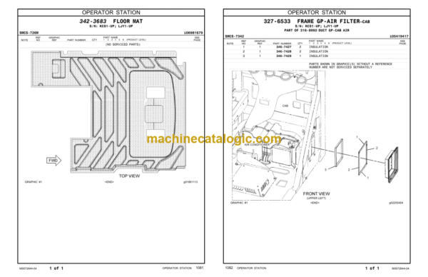 CAT 336F L and 336F LN Excavators Parts Manual