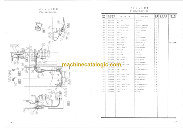 Hitachi PD80 Hydraulic Earth Drill Parts Catalog