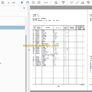 Hitachi ZX190LC-5B ZX190LCN-5B Parts Catalog & Equipment Components Parts Catalog