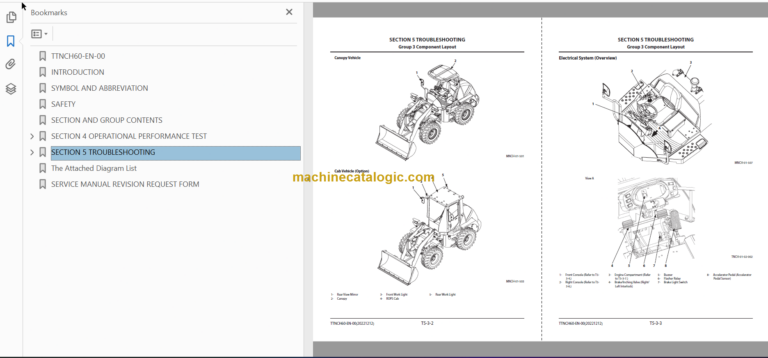Hitachi ZW80-5B Wheel Loader Technical and Workshop Manual
