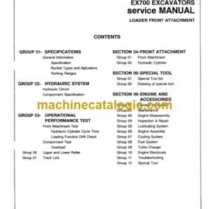 Hitachi EX700 Excavator Service Manual