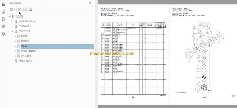 Hitachi ZX190LC-5B ZX190LCN-5B Hydraulic Excavator Parts Catalog & Equipment Components Parts Catalog