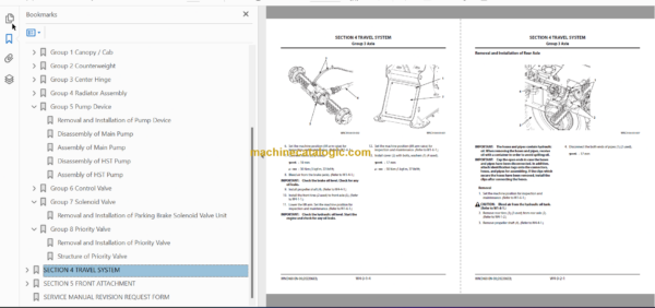 Hitachi ZW80-5B Wheel Loader Technical and Workshop Manual