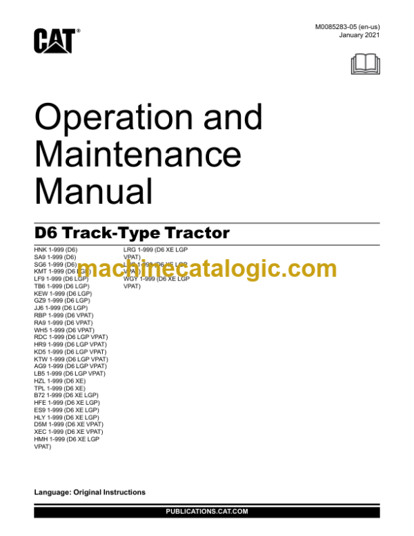 CAT D6 Track-Type Tractor Operation and Maintenance Manual