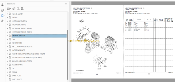 Hitachi ZX190LC-6 ZX190LCN-6 Hydraulic Excavator Parts Catalog & Equipment Components Parts Catalog