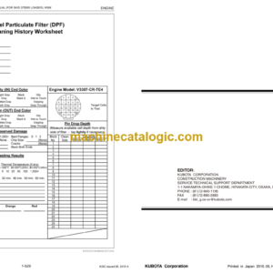 Kubota DIESEL PARTICULATE FILTER HANDLING MANUAL (FOR SKID STEER LOADER) Workshop Manual