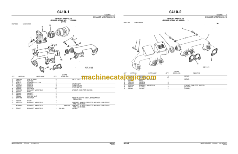 John Deere 862B SCRAPER Parts Catalog