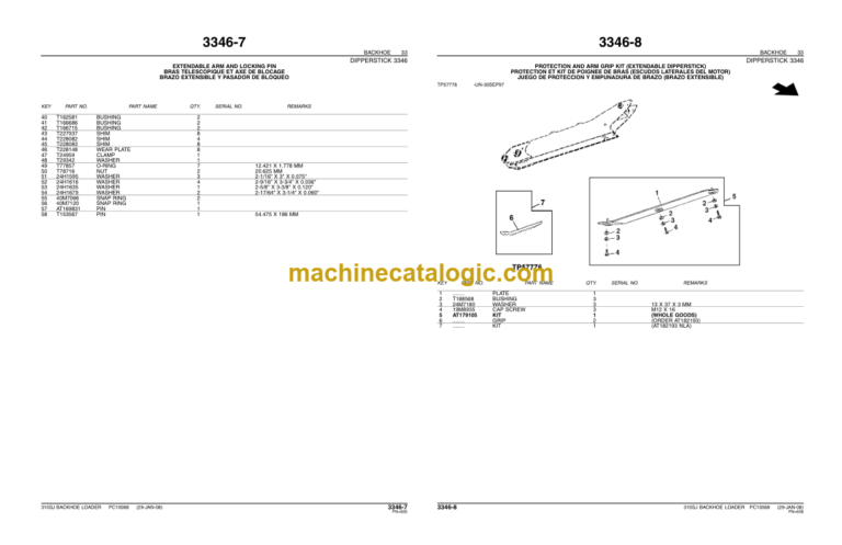 John Deere 310SJ BACKHOE LOADERS Parts Catalog