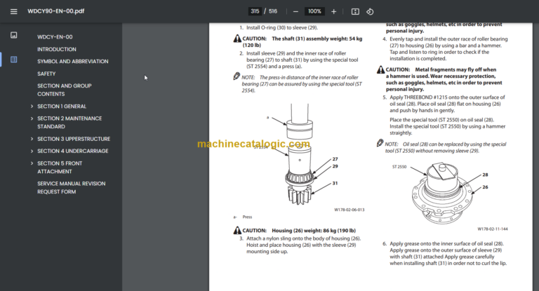 ZX240-5A ZX240LC-5A ZX250H-5A ZX250LCH-5A ZX250K-5A ZX250LCK-5A Technical and Workshop Manual