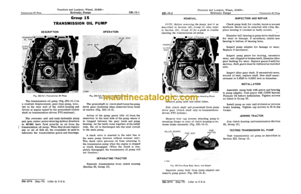 John Deere 400 Wheel Tractors & Wheel Loaders Service Manual
