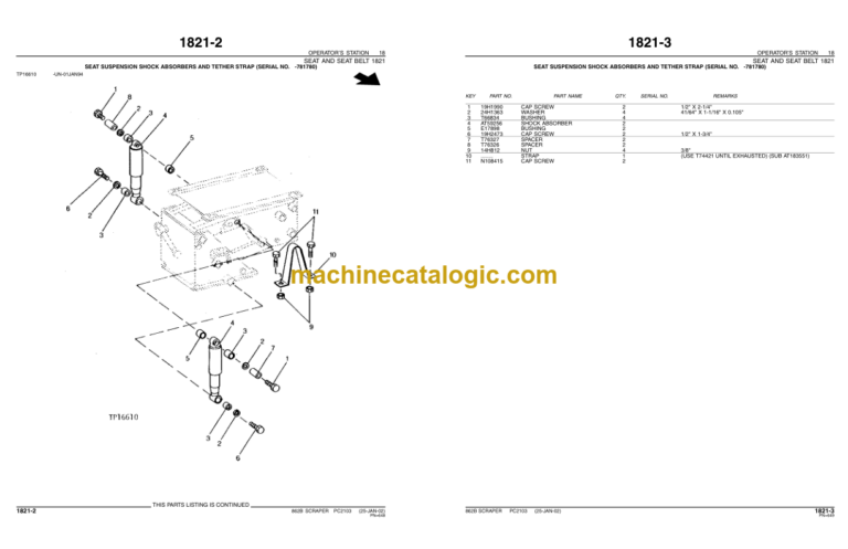 John Deere 862B SCRAPER Parts Catalog