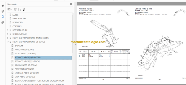 Hitachi ZX190W-3 Wheeled Excavator Parts Catalog & Equipment Components Parts Catalog