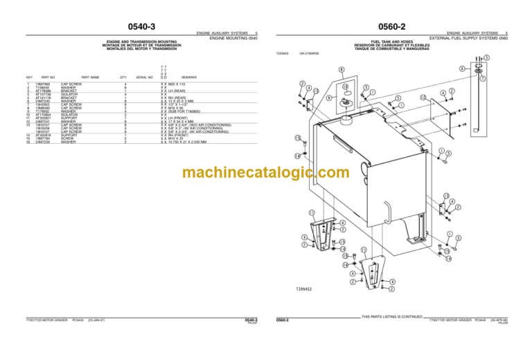 John Deere 770D and 772D MOTOR GRADERS Parts Catalog