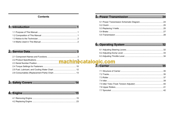 Kubota KC110H KC110HR Dumper Workshop Manual