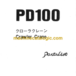 Hitachi PD100 Crawler Crane Parts Catalog