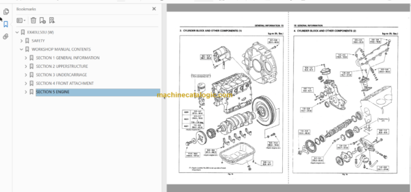 Hitachi EX40U EX50U Excavator Technical and Workshop Manual