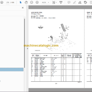 Hitachi ZX190W-5B Wheeled Excavator Parts Catalog & Equipment Components Parts Catalog