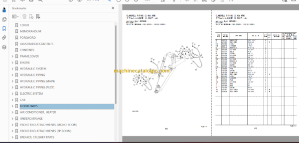 Hitachi ZX190W-5B Wheeled Excavator Parts Catalog & Equipment Components Parts Catalog