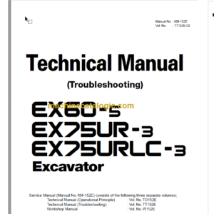 EX60-5 EX75UR-3 EX75URLC-3 Technical and Workshop Manual