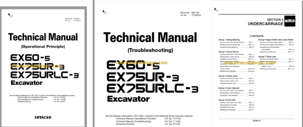 EX60-5 EX75UR-3 EX75URLC-3 Technical and Workshop Manual