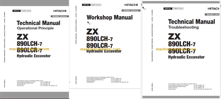 Hitachi ZX890LCH-7 ZX890LCR-7 Hydraulic Excavator Technical and Workshop Manual