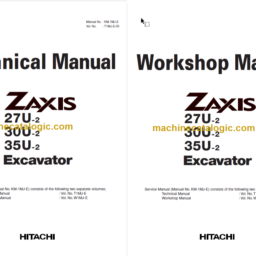Hitachi ZX27U-2 ZX30U-2 ZX35U-2 Excavator Technical and