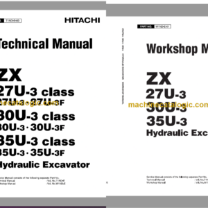 Hitachi ZX27U-3 ZX30U-3 ZX35U-3 Hydraulic Excavator Technical and Workshop Manual