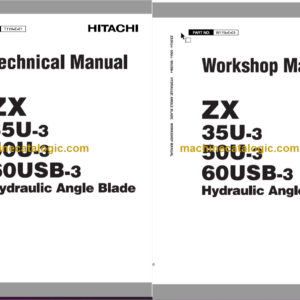 Hitachi ZX35U ZX350U ZX360USB-3 Hydraulic Angle Blade Technical and Workshop Manual