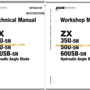 Hitachi ZX35U-5N ZX50U-5N ZX60USB-5N Hydraulic Angle Blade Technical and Workshop Manual