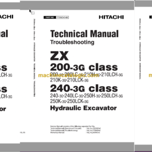 Hitachi ZX200-3G Class ZX240-3G Hydraulic Excavator Technical and Workshop Manual