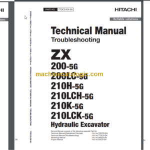 Hitachi ZX200-5G ZX200LC-5G ZX210H-5G ZX210LCH-5G ZX210K-5G ZX210LCK-5G Technical and Workshop Manual