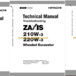 Hitachi ZX210W-3 ZX220W-3 Wheeled Excavator Technical and Workshop Manual