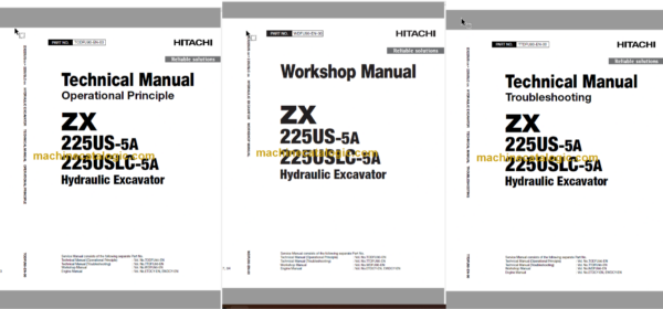 Hitachi ZX225US-5A ZX225USLC-5A Hydraulic Excavator Technical and Workshop Manual