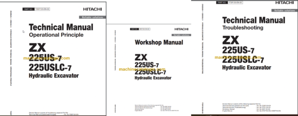 Hitachi ZX225US-7 ZX225USLC-7 Hydraulic Excavator Technical and Workshop Manual