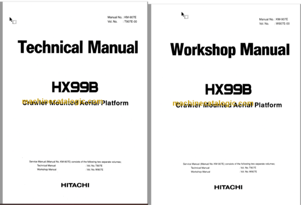 Hitachi HX99B Crawler Mounted Aerial Platform Technical and Workshop Manual