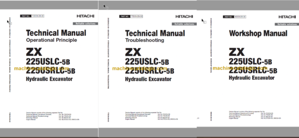 Hitachi ZX225USLC-5B ZX225USRLC-5B Hydraulic Excavator Technical and Workshop Manual