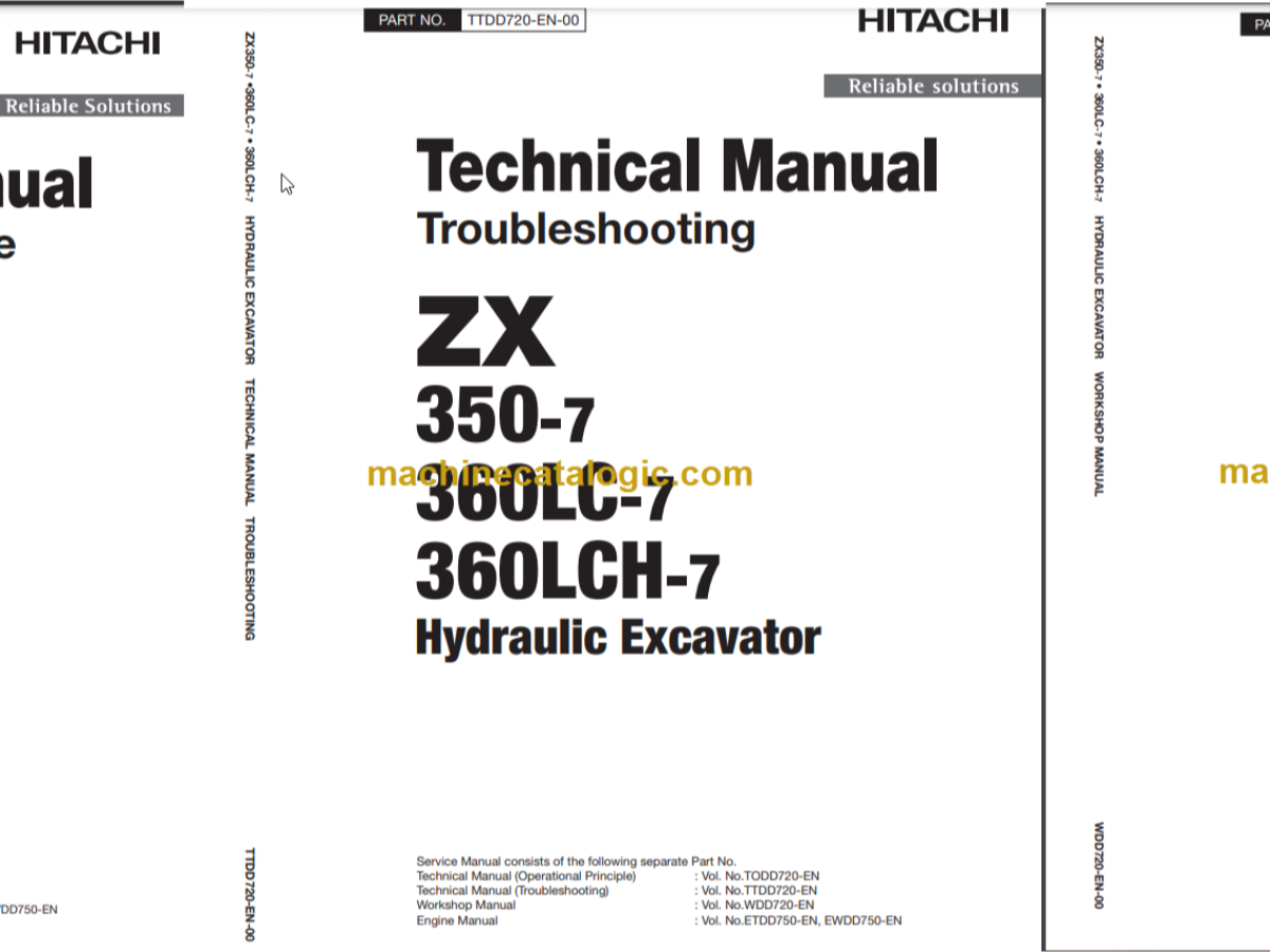 Hitachi ZX350-7 ZX360LC-7 ZX360LCH-7 Hydraulic Excavator
