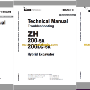 Hitachi ZH200-5A Hybrid Excavator Technical and Workshop Manual