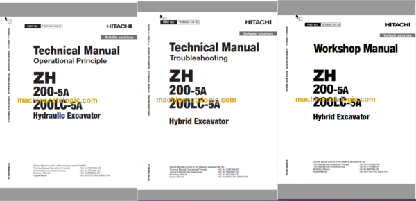 Hitachi ZH200-5A Hybrid Excavator Technical and Workshop Manual