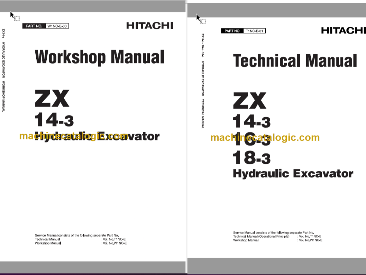 Hitachi ZX14-3 ZX16-3 ZX18-3 Hydraulic Excavator Technical
